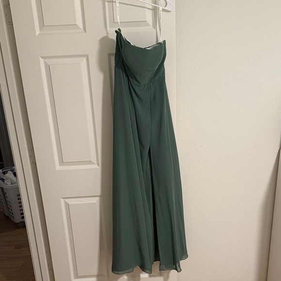Azazie Strapless Dress in Deep Green - Picture 1 of 3